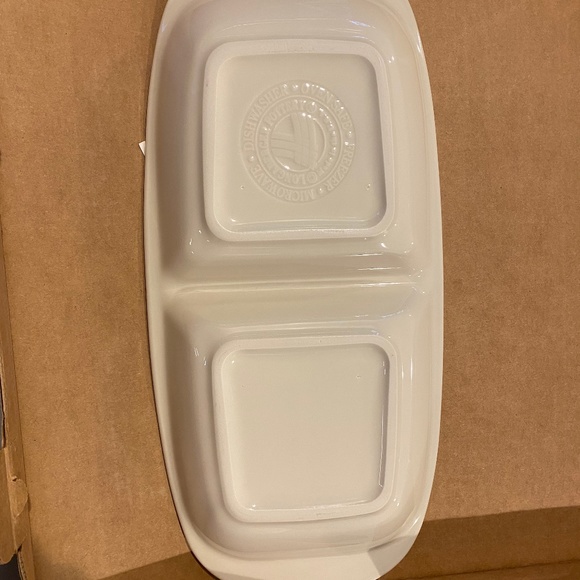 Longaberger pottery serving divided dish - NIB - Picture 7 of 7
